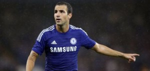 Chelsea's Cesc Fabregas gestures during their friendly soccer match against Real Sociedad at Stamford Bridge in London, August 12, 2014.  REUTERS/Paul Hackett (BRITAIN - Tags: SPORT SOCCER)